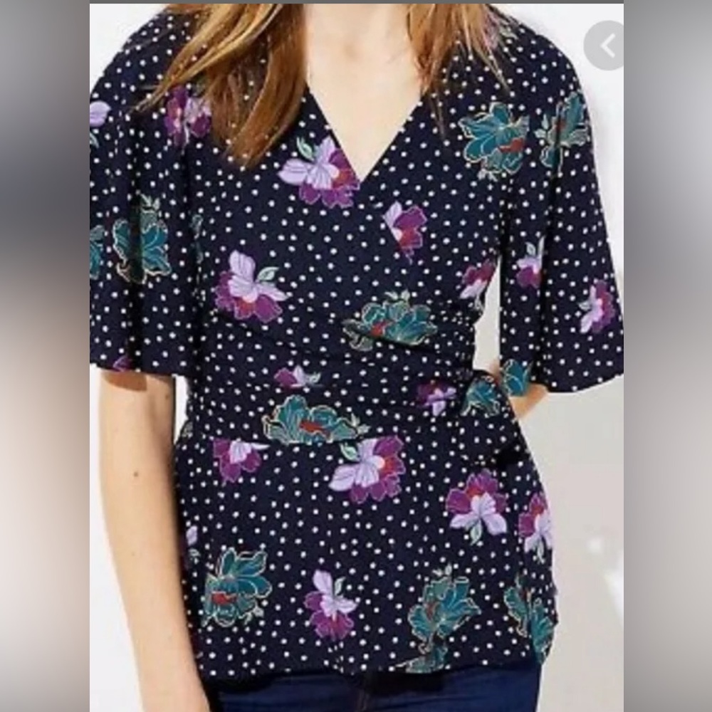 NWOT large Loft women wrap waist blouse